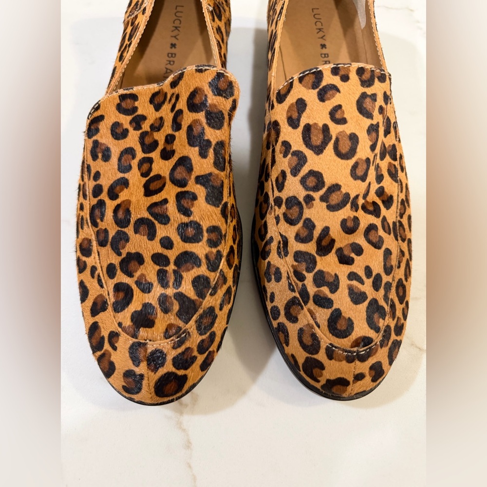 Lucky Brand Leopard Print Loafers in Tan and Black - Picture 6 of 8